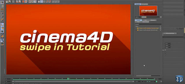 CINEMA 4D Tutorial: Swipe In Text-Animation wie im Fernsehen – Teil 1