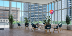 KI-generiertes Rendering eines Büroraums mit SketchUp AI