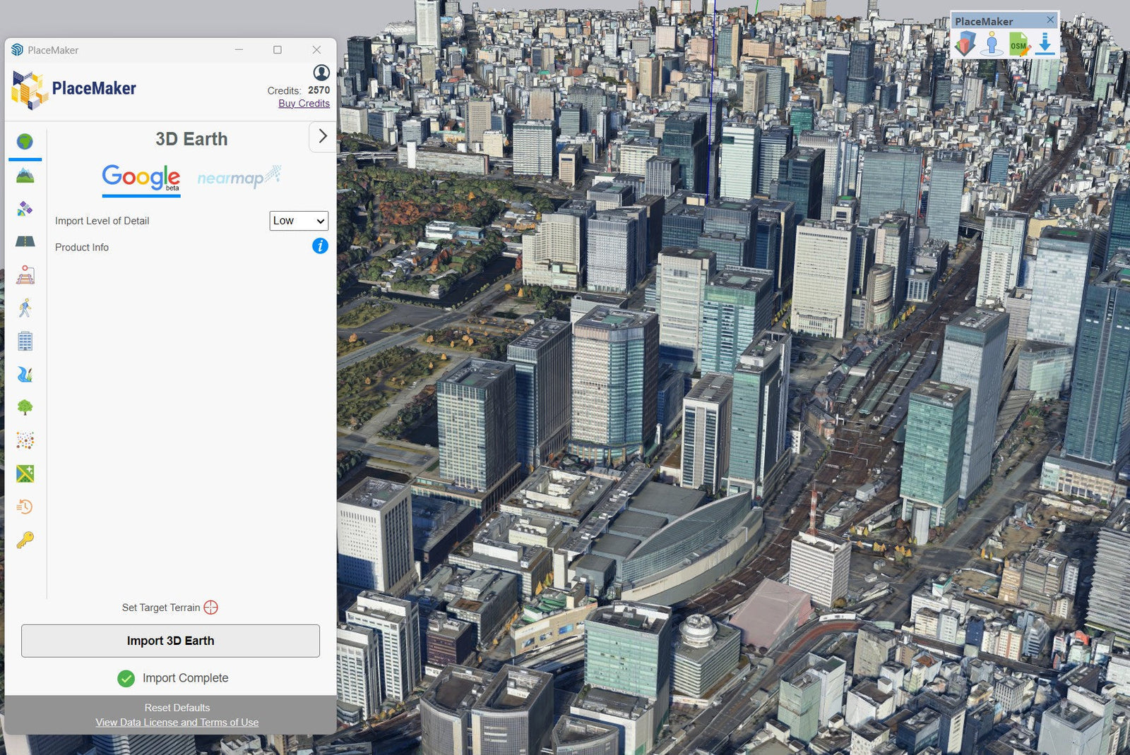 Google Earth 3D in SketchUp mit PlaceMaker 4