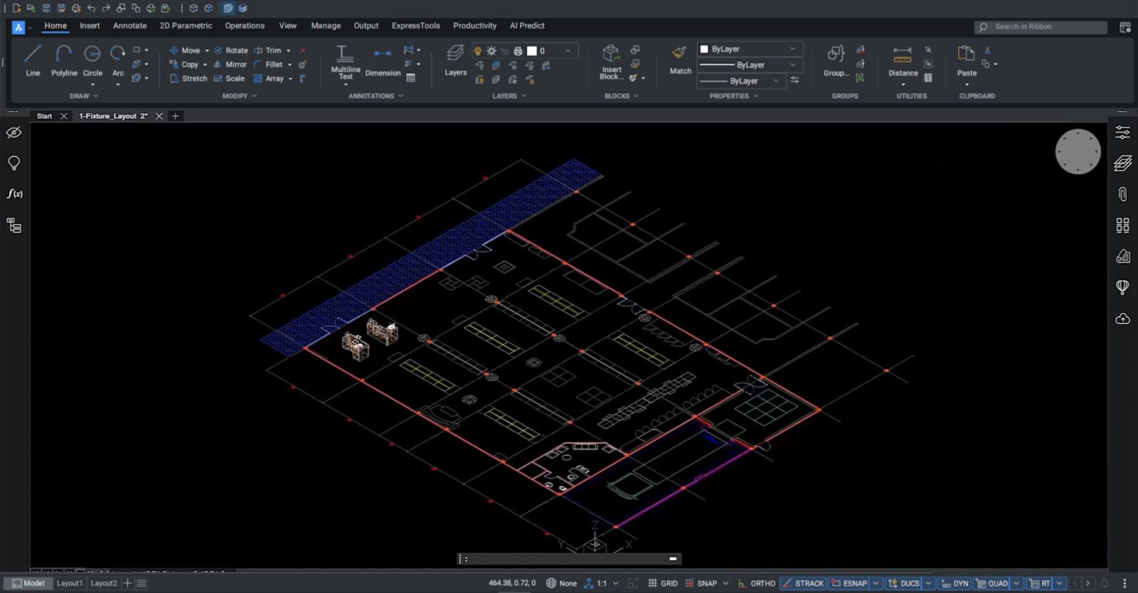 BricsCAD Lite – 2D-Grundriss